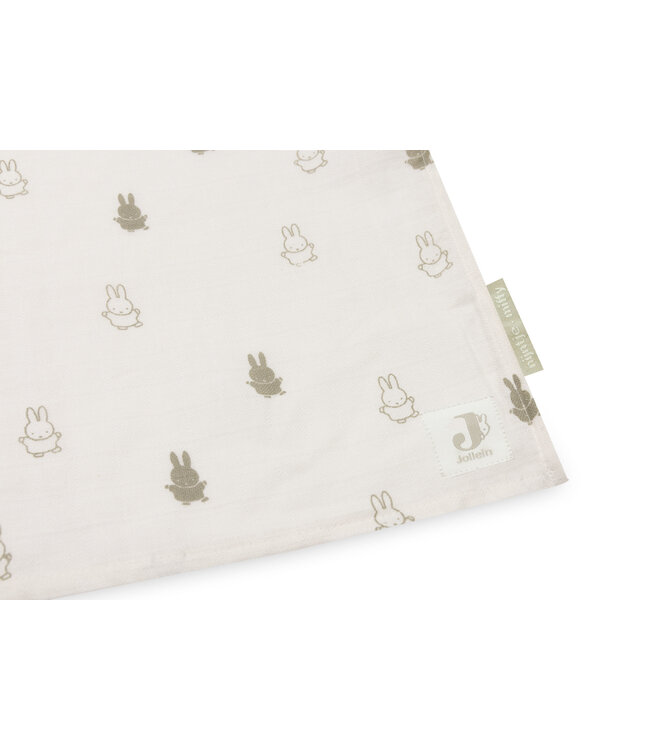 Jollein Jollein - Hydrofiele Doek Large 115x115cm Happy Miffy Olive Green (2p)