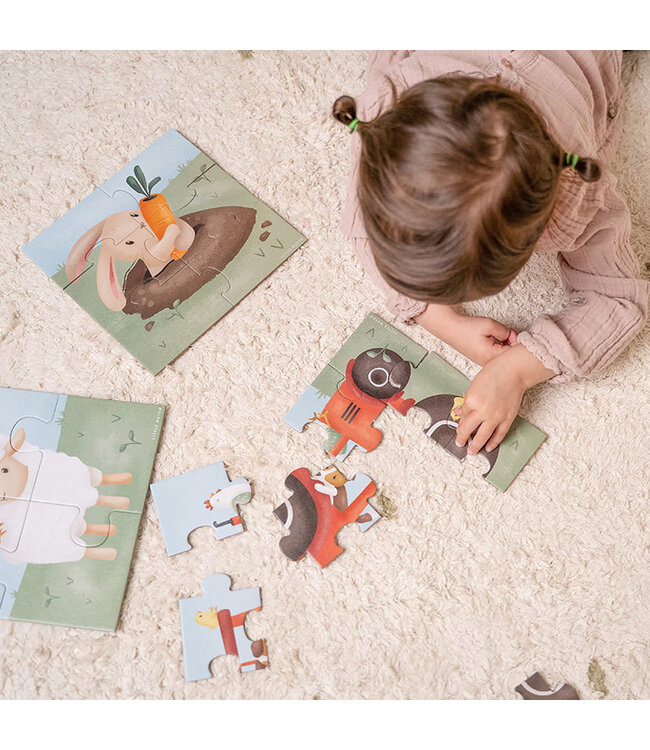 Little Dutch Toys Little Dutch Toys - 4 in 1 puzzel Little Farm FSC
