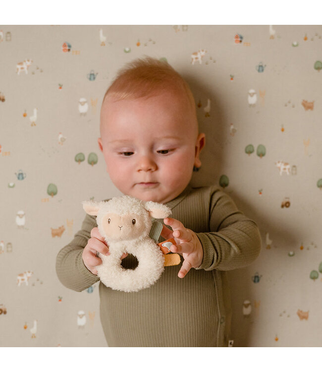 Little Dutch Toys Little Dutch Toys - Zachte ringrammelaar schaap Little Farm