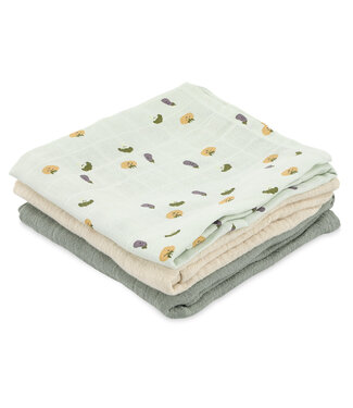 Trixie Trixie - Muslin cloths 3-pack mix | 55x55cm - Friendly Vegetables