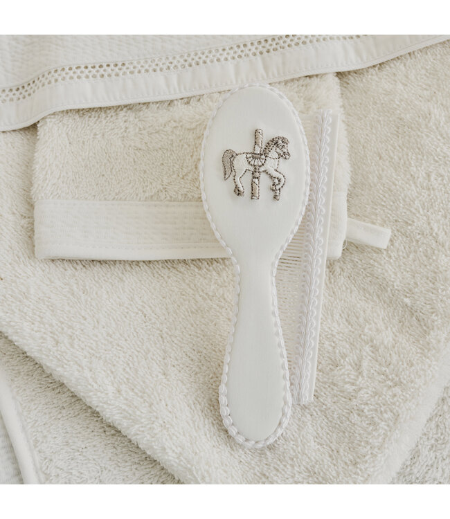 Theophile & Patachou Theophile & Patachou - Borstel en kam + zakje Ivoor Carrousel