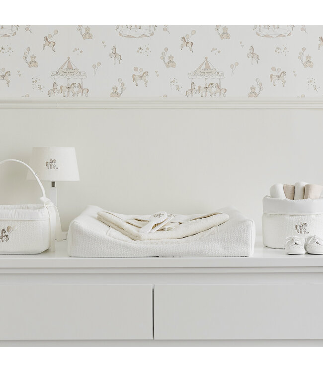 Theophile & Patachou Theophile & Patachou - Hoes verzorgingskussen - Badstof + Gewafeld Ivoor Carrousel