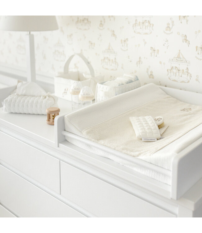 Theophile & Patachou Theophile & Patachou - Hoes verzorgingskussen - Badstof + Gewafeld Ivoor Carrousel