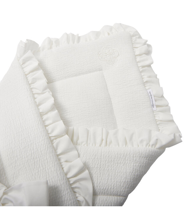 Theophile & Patachou Theophile & Patachou - Doopdeken voetenzak 75x75cm - gawafeld Ivoor Carrousel