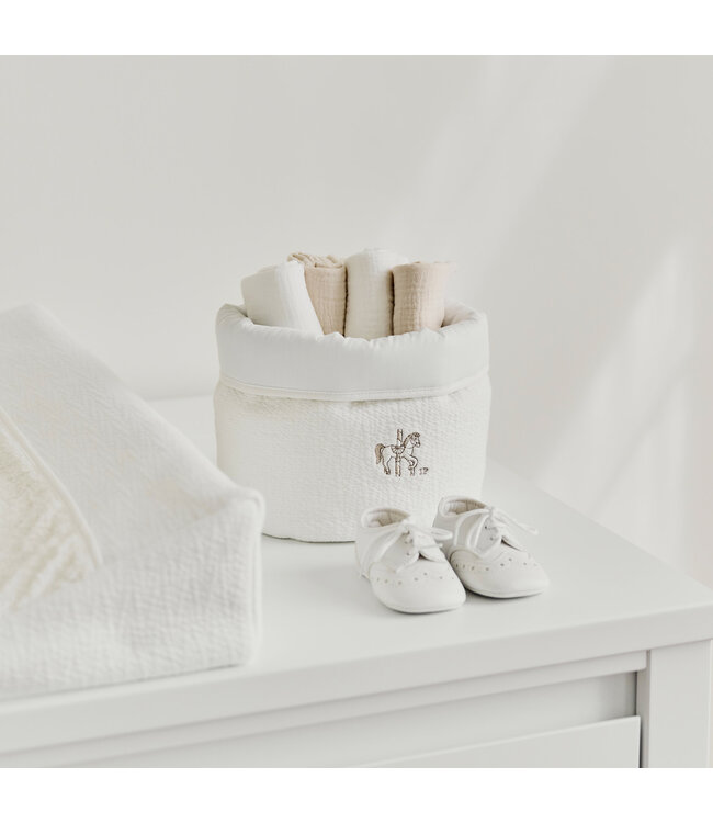 Theophile & Patachou Theophile & Patachou - Verzorgingsmand rond - Gewafeld Ivoor Carrousel