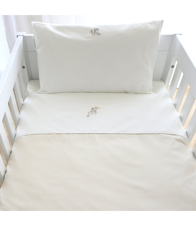 Theophile & Patachou Theophile & Patachou - Donsovertrek bed katoen 100x135cm  + sloop Beige Carrousel