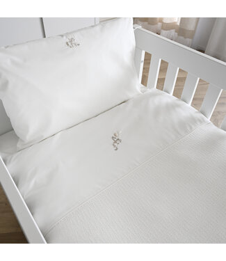 Theophile & Patachou Theophile & Patachou - Donsovertrek bed gewafeld 100x135cm  + sloop Ivoor Carrousel