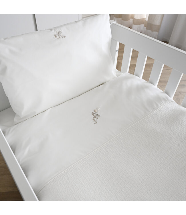 Theophile & Patachou Theophile & Patachou - Donsovertrek bed gewafeld 100x135cm  + sloop Ivoor Carrousel