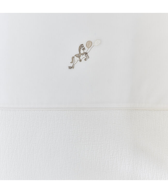 Theophile & Patachou Theophile & Patachou - Donsovertrek bed gewafeld 100x135cm  + sloop Ivoor Carrousel