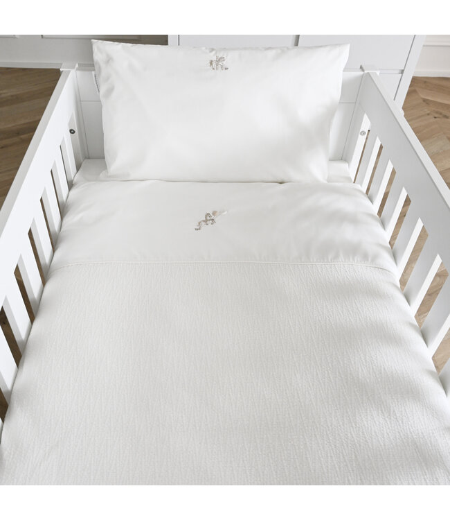 Theophile & Patachou Theophile & Patachou - Donsovertrek bed gewafeld 100x135cm  + sloop Ivoor Carrousel