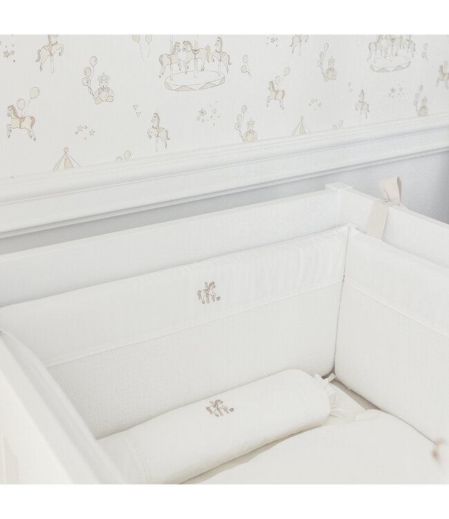 Theophile & Patachou Theophile & Patachou - Bedbeschermer 60cm gewafeld (60x60x60cm) H32cm Ivoor Carrousel