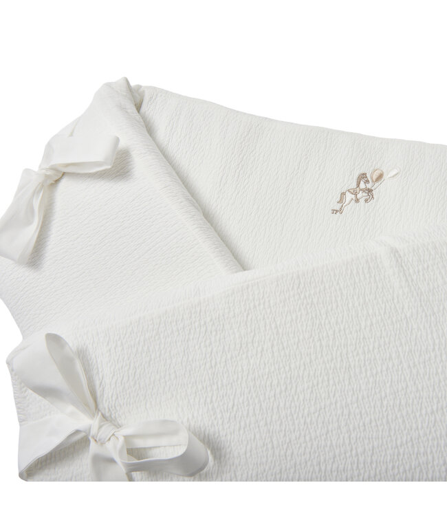 Theophile & Patachou Theophile & Patachou - Bedbeschermer 210 cm - Gewafeld H18 cm Ivoor Carrousel