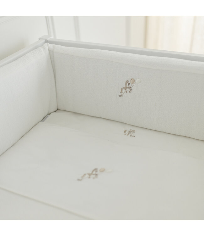 Theophile & Patachou Theophile & Patachou - Bedbeschermer 210 cm - Gewafeld H18 cm Ivoor Carrousel