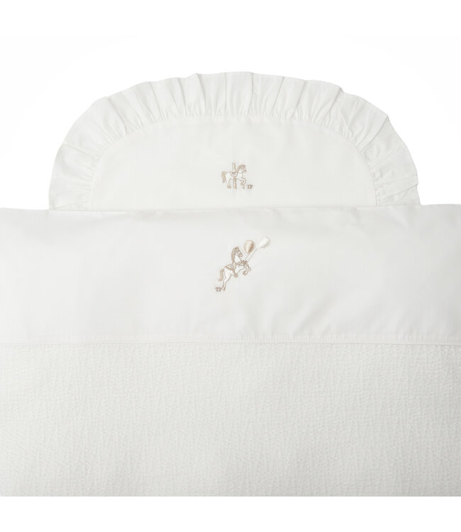 Theophile & Patachou Theophile & Patachou - Donsovertrek wieg gewafeld 80x80cm + sloop Ivoor Carrousel