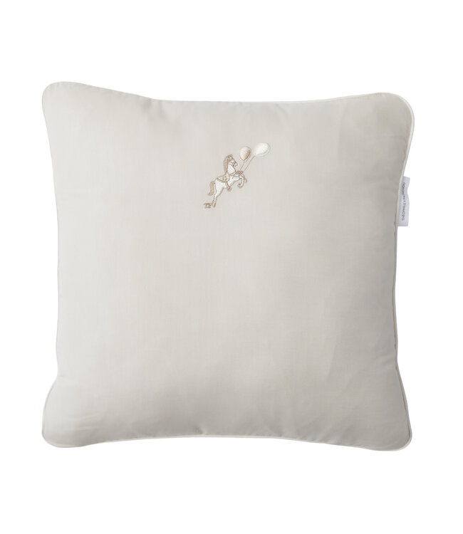 Theophile & Patachou Theophile & Patachou - Geborduurd Kussen - Beige  Carrousel