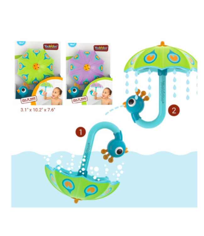 Yookidoo Yookidoo - Fill 'N' Rain Peacock Umbrella+ Green