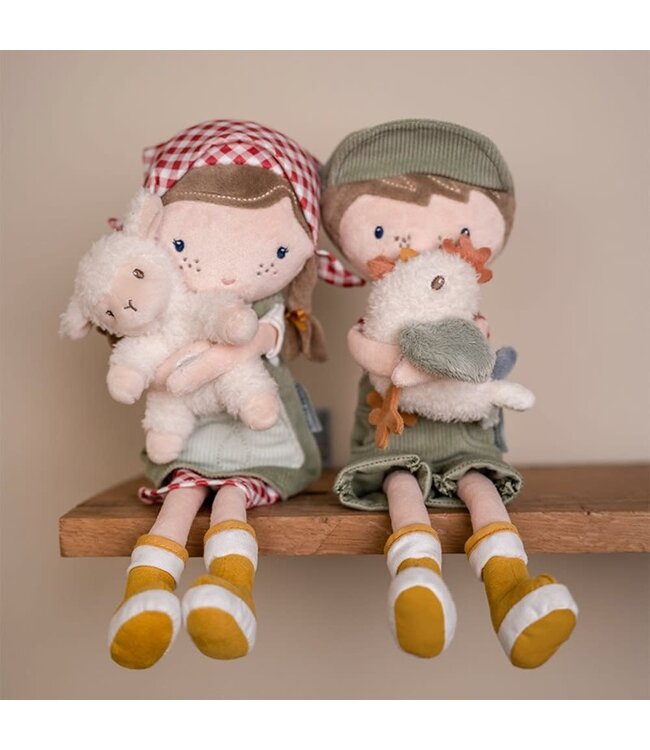 Little Dutch Toys Little Dutch Toys - Knuffelpop Boer Jim met kip 35cm