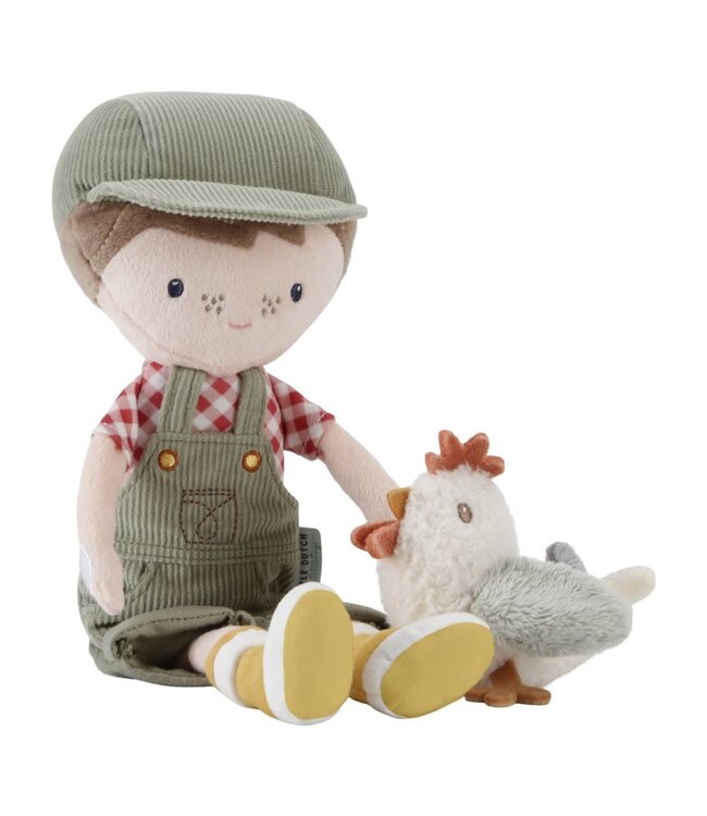 Little Dutch Toys Little Dutch Toys - Knuffelpop Boer Jim met kip 35cm
