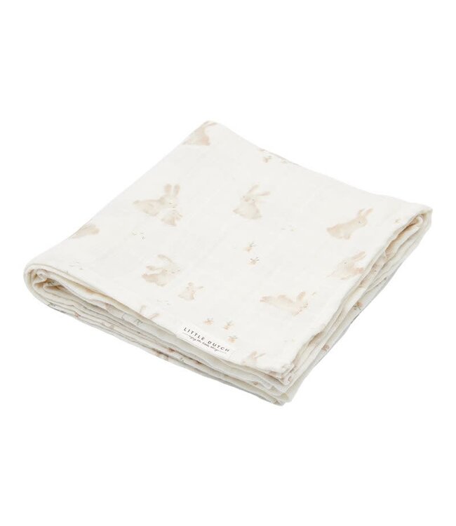 Little Dutch Little Dutch - Swaddle doeken set hydrofiel 70 x 70 Baby Bunny / Beige
