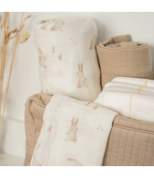 Little Dutch Little Dutch - Swaddle doeken set hydrofiel 70 x 70 Baby Bunny / Beige