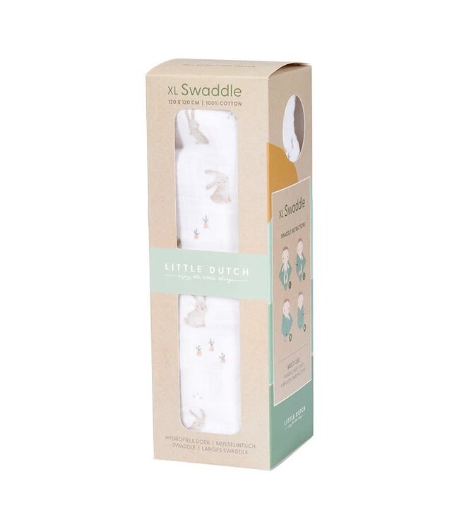 Little Dutch Little Dutch - Swaddle doek hydrofiel 120 x 120 Baby Bunny