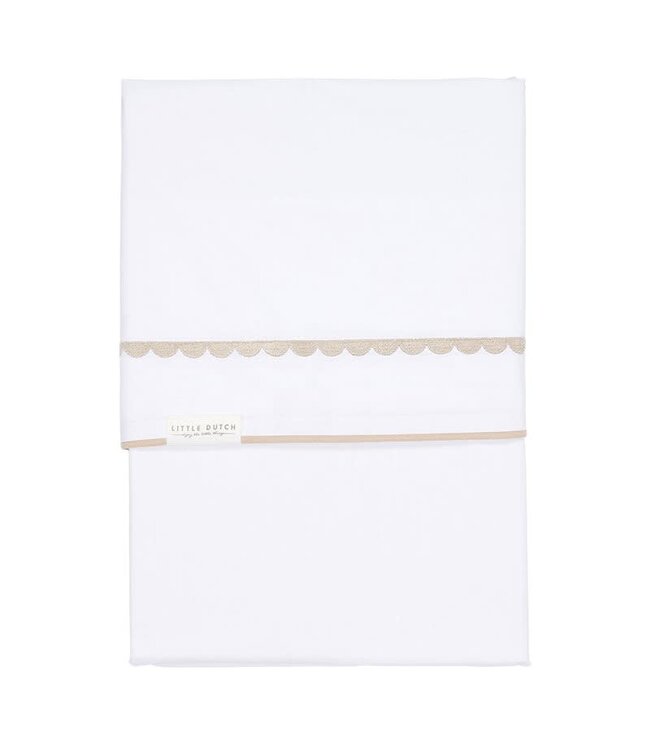 Little Dutch Little Dutch - Ledikantlaken Beige Rounded geborduurd