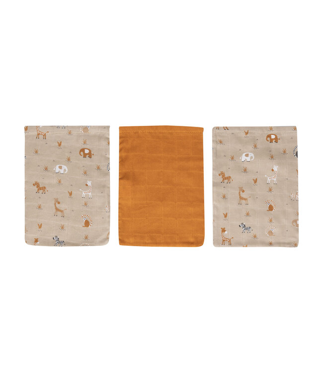 Bebejou Bebejou - Tetra Washandje (3 Stuks) Steppe