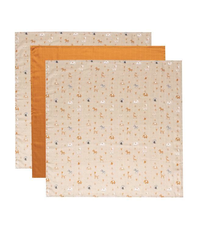 Bebejou Bebejou - Tetradoeken 70X70Cm (3 Stuks) Steppe