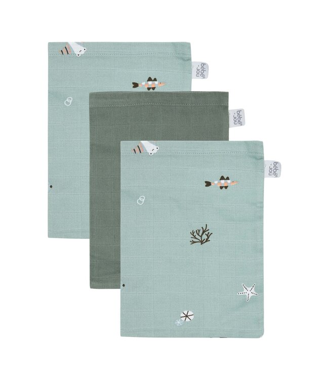 Bebejou Bebejou - Tetra Washandjes (3 Stuks) Ocean Vibes