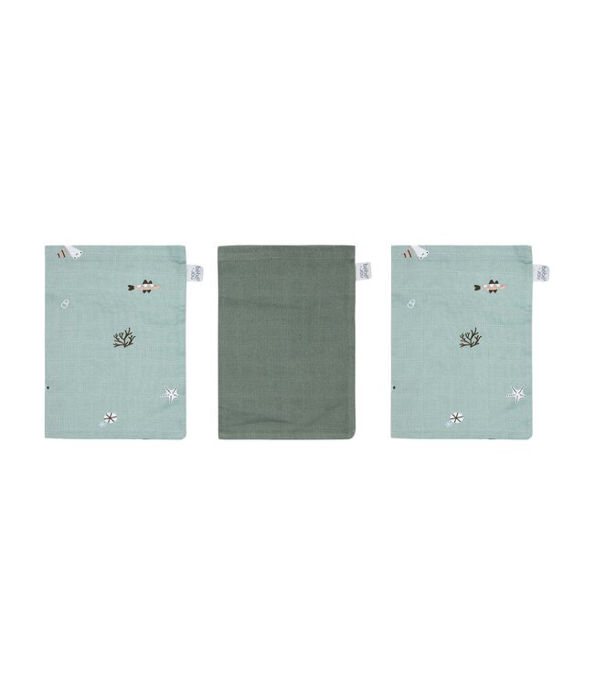 Bebejou Bebejou - Tetra Washandjes (3 Stuks) Ocean Vibes
