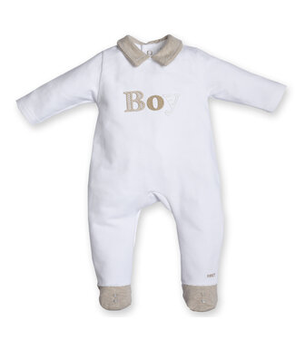 First First - BO B rompersuit BOY - white-beige