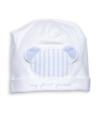 First First - bonnet xl teddy my first friend - white-azzuro