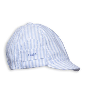 First First - Azzuro striped Boys cap sport - white-azzuro