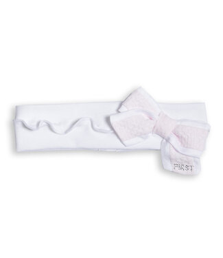 First First - G hairband xl bow - white-pink