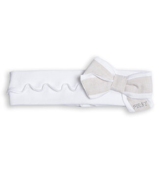 First First - G hairband xl bow - white-beige