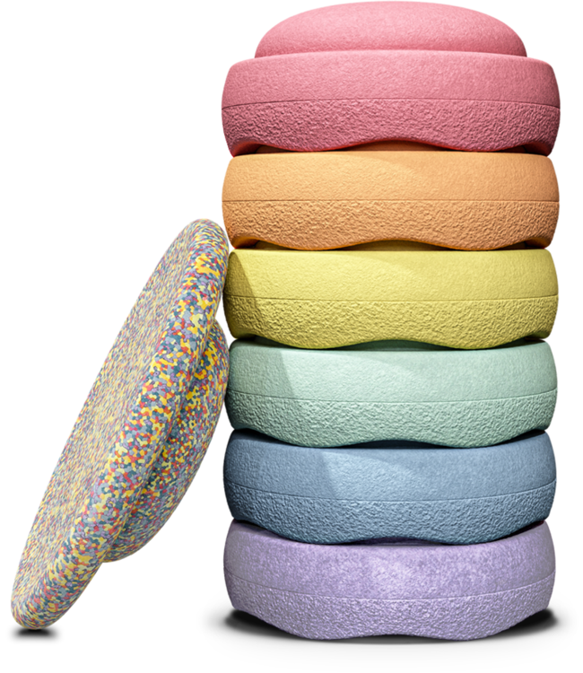 Stapelstein Stapelstein - RAINBOW | Set Pastel | 6+1 Board