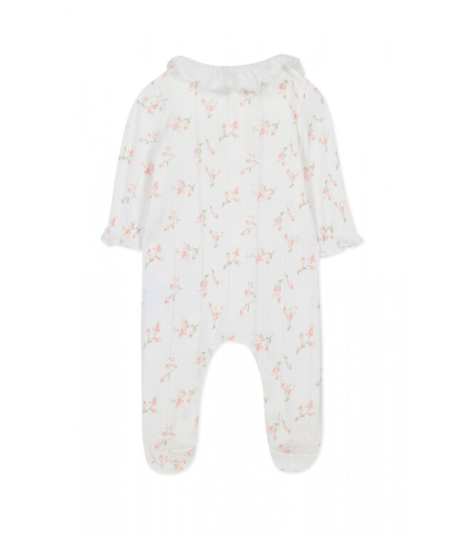 Tartine et Chocolat Tartine et Chocolat - Babypakje bloemen met kraag - wit/roze