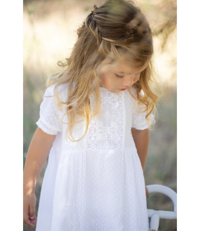 Tartine et Chocolat Tartine et Chocolat - Jurkje met kanten details - wit