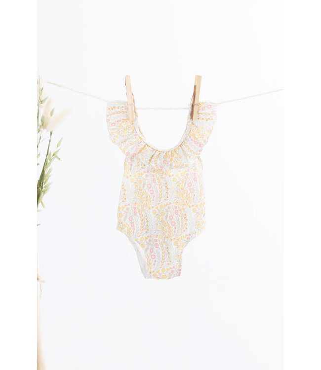 Tartine et Chocolat Tartine et Chocolat - Badpakje met bloemenmotief - geel/roze