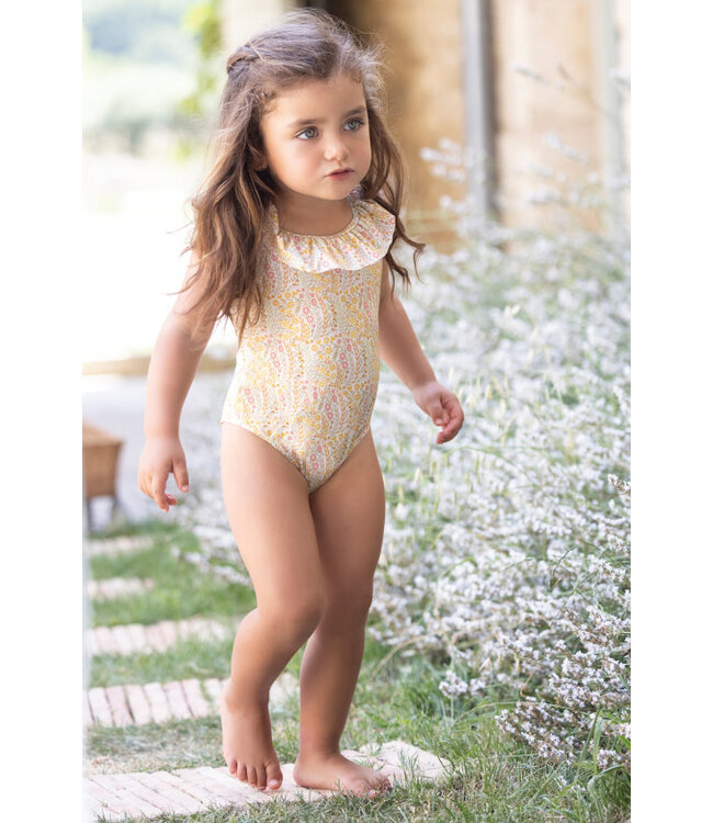 Tartine et Chocolat Tartine et Chocolat - Badpakje met bloemenmotief - geel/roze