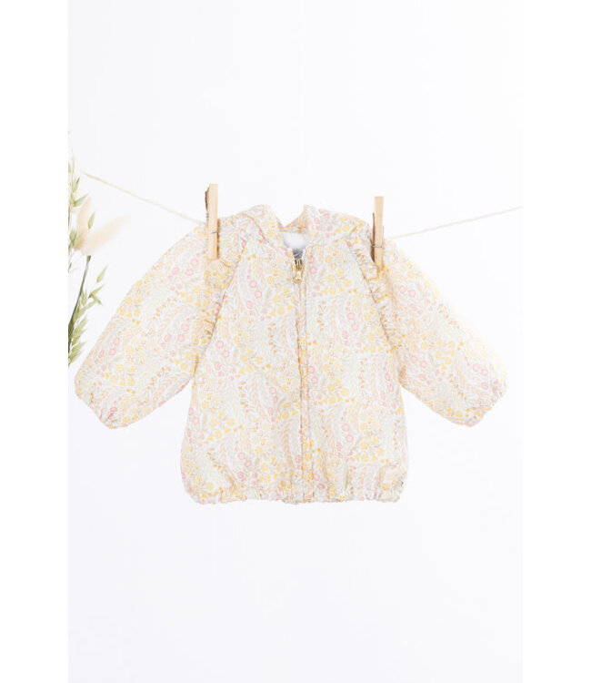 Tartine et Chocolat Tartine et Chocolat - Tussenseizoen jasje met bloemenmotief - geel/roze