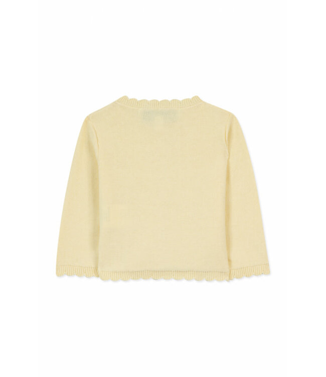 Tartine et Chocolat Tartine et Chocolat - Gebreid gilet met detail - geel