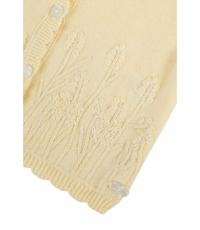 Tartine et Chocolat Tartine et Chocolat - Gebreid gilet met detail - geel
