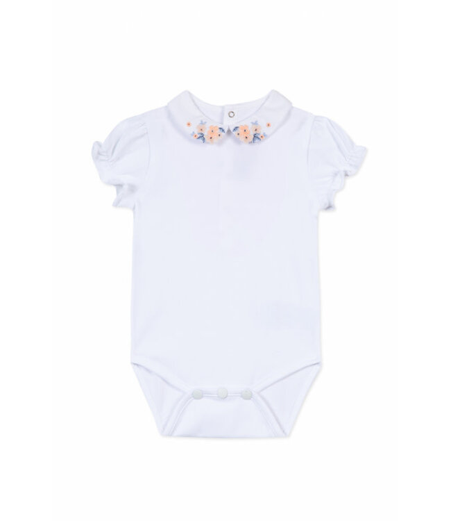 Tartine et Chocolat Tartine et Chocolat - Body kraag geborduurde bloemen - wit/blauw