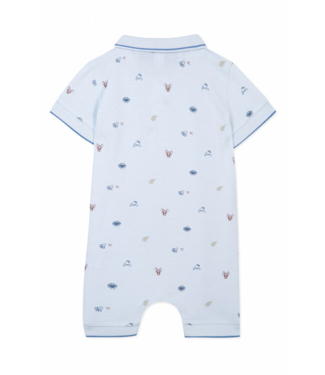 Tartine et Chocolat Tartine et Chocolat - Rompertje met diertjes - wit/groen