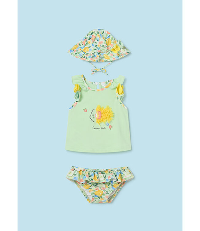 Mayoral Mayoral - Zwemset t-shirt, broekje + hoedje - Groen