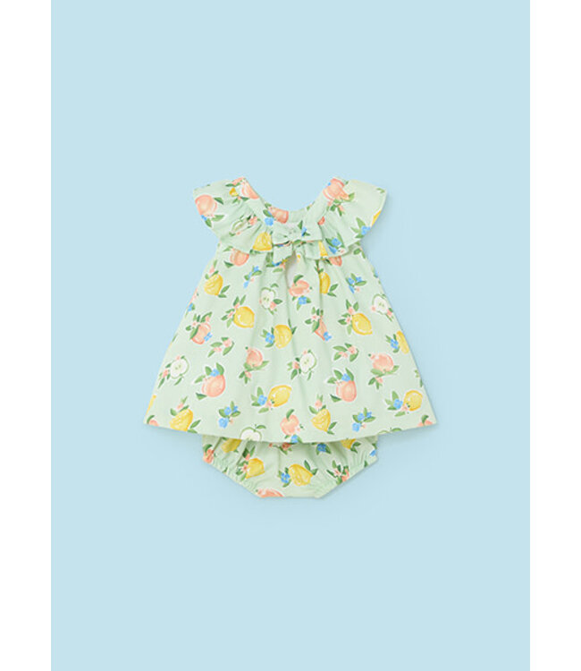 Mayoral Mayoral - Jurk + bloomer - fruit print - Groen