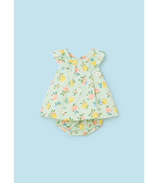 Mayoral Mayoral - Jurk + bloomer - fruit print - Groen