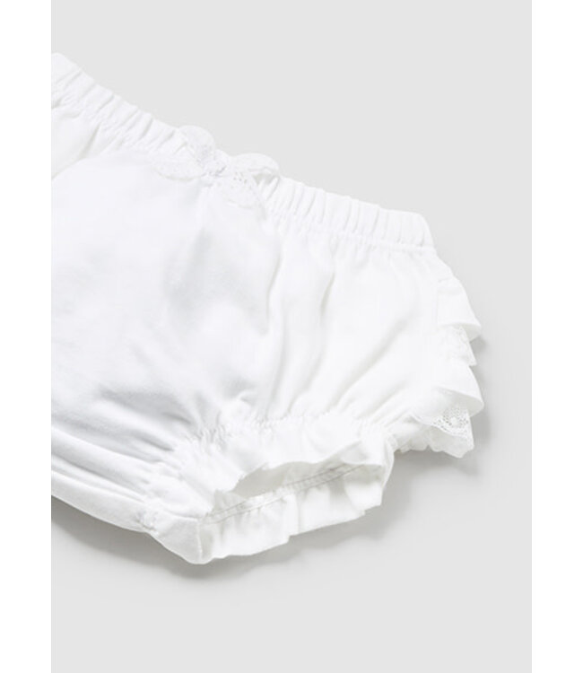 Mayoral Mayoral - Bloomer met kant en frul - Wit