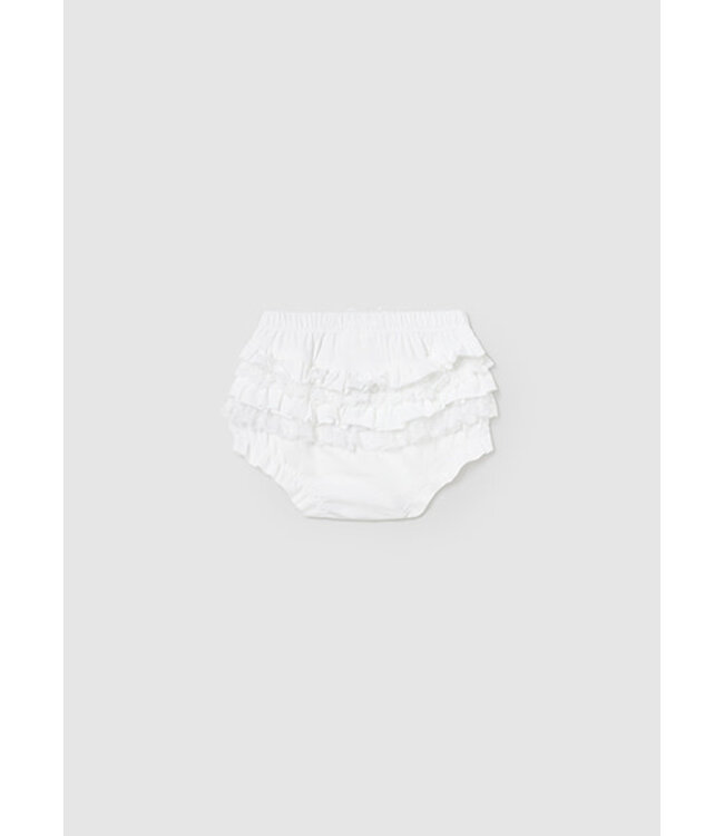 Mayoral Mayoral - Bloomer met kant en frul - Wit